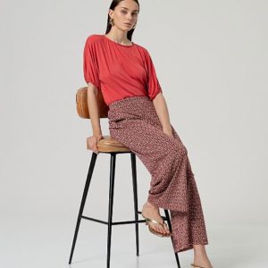 Pantalon large Terre cuite