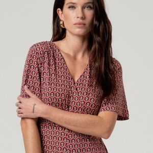Combinaison à décolleté croisé Terre cuite
