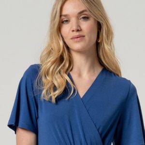 Combinaison à décolleté croisé Bleu