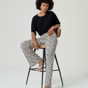 Pantalon droit Écru