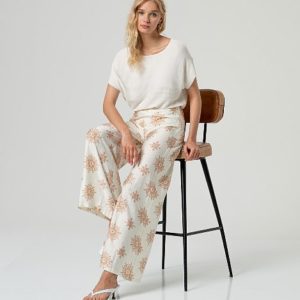 Pantalon large Écru