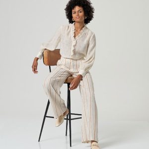 Pantalon large Écru