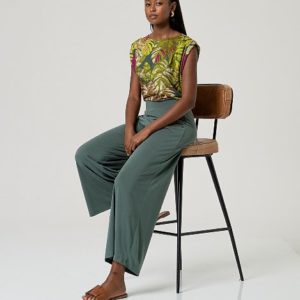 Pantalon large Vert bouteille