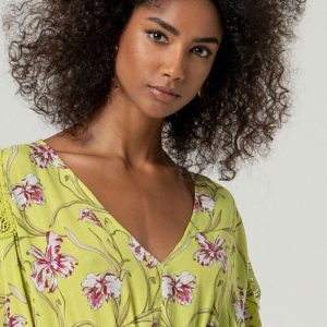 Top manches kimono Vert acide