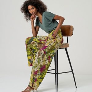 Pantalon large Vert
