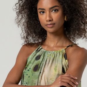 Top bretelles col halter Vert
