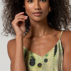 Robe à bretelles col en V Vert